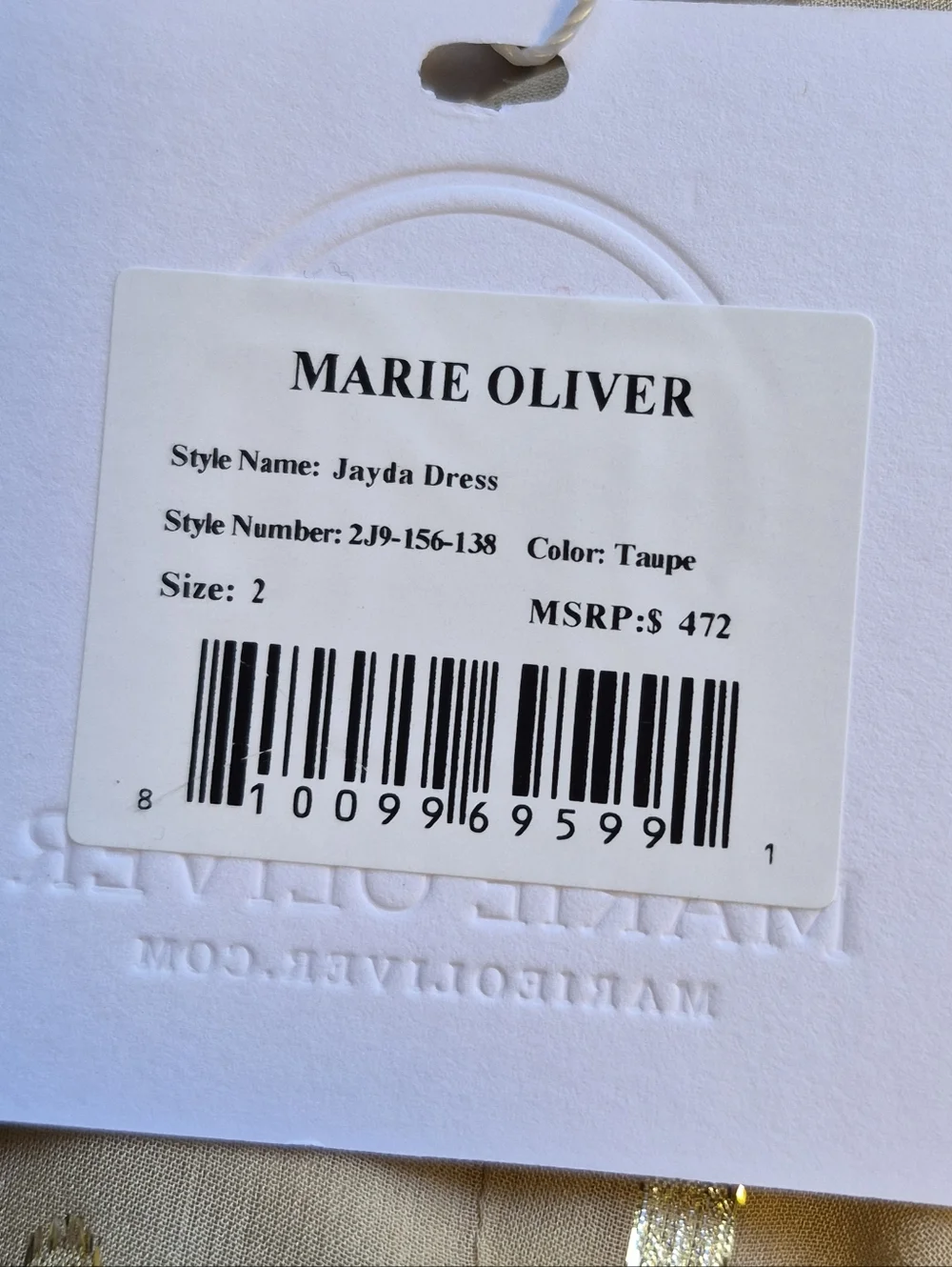 Marie Oliver Jayda Silk Maxi Dress Taupe Gold Ruffled Fairy Whimsy Sz 2 NEW $472